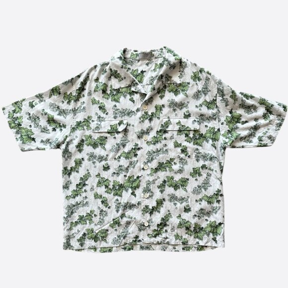 Dior Amoako Boafo White Oblique Leaf Button Up Shirt